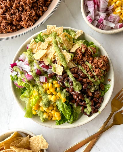 The Best Vegan Taco Salad (with plant based meat!)