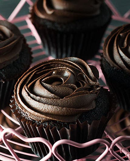 Devil's Food Cupcakes with Dark Chocolate Frosting