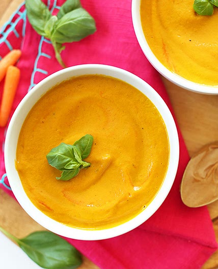 Creamy Thai Carrot Soup with Basil