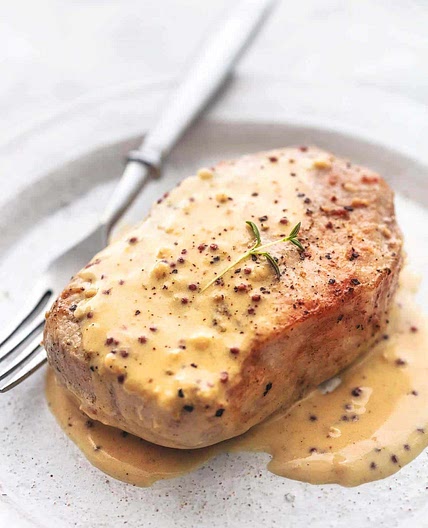 Baked Pork Chops with Dijon Cream Sauce
