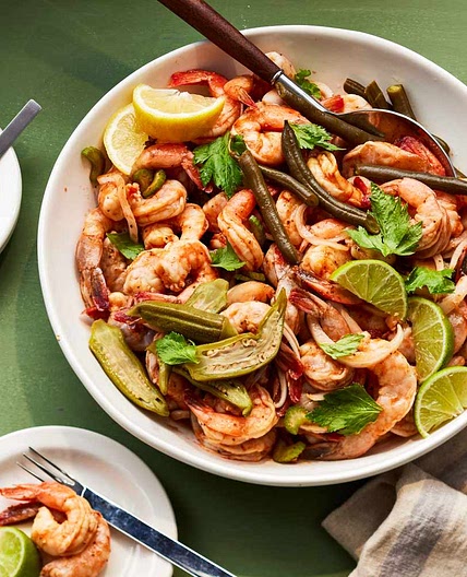 Bloody Mary Poached Shrimp