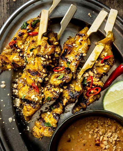 Chicken Satay with Peanut Sauce