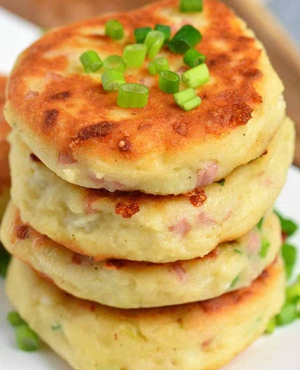 Ham and Cheese Mashed Potato Cakes Recipe