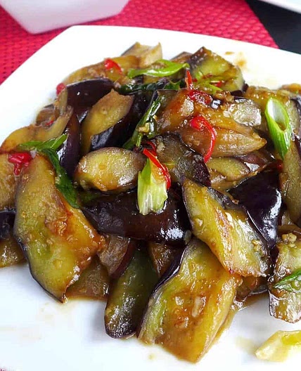 Stir-fried eggplant with plum sauce (苏梅酱茄子)