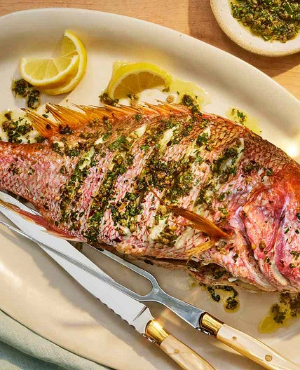 Grilled or Roasted Whole Red Snapper