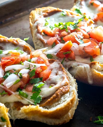 Molletes (Mexican Bean and Cheese Sandwiches)