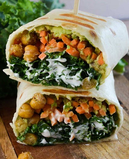 Crunchy Caesar Kale Wrap