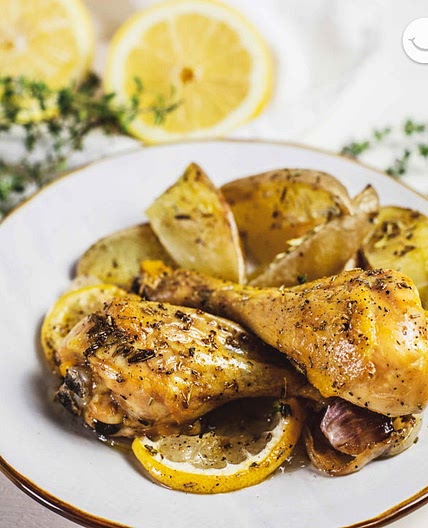 Muslos de pollo al horno al limón