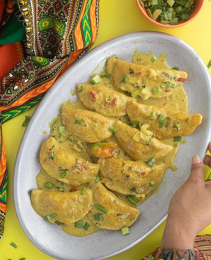 Curry crab stuffed dumplings