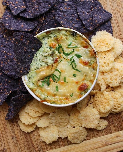 low carb keto artichoke spinach dip