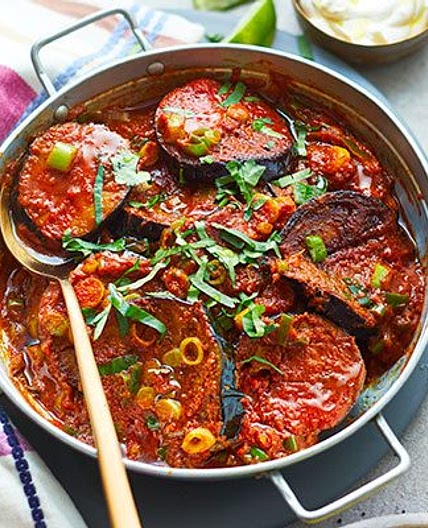 West Indian spiced aubergine curry