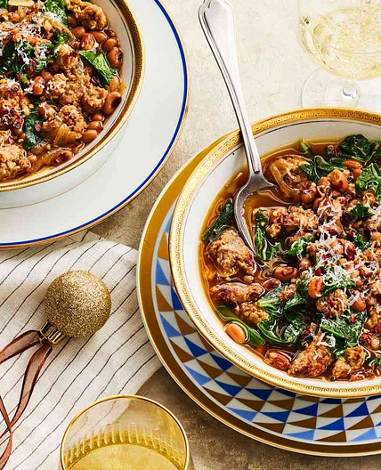 Sausage And Black-Eyed Pea Soup With Greens