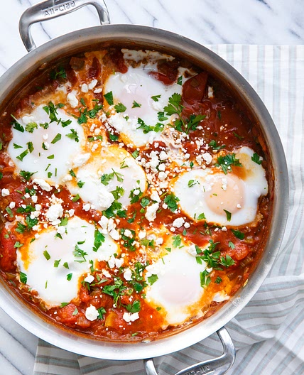 Shakshouka (Poached Eggs in Spicy Tomato Sauce)