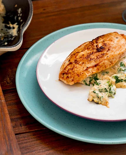 Chicken breasts stuffed with spinach and cream cheese