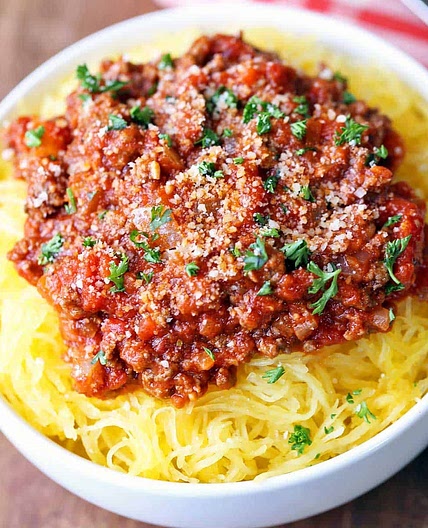 Spaghetti Squash with Meat Sauce