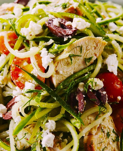 Greek Cucumber Noodle Salad