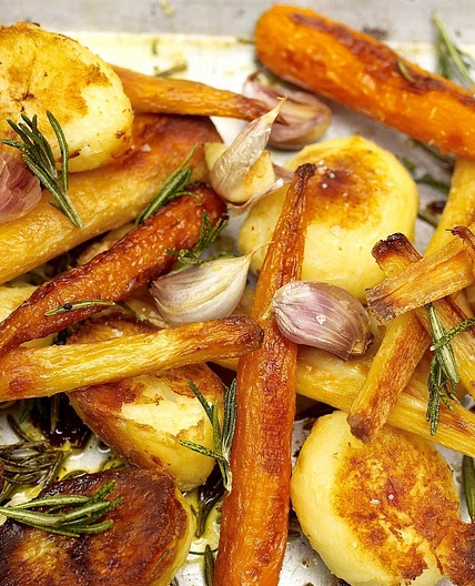 Roast potatoes, parsnips & carrots
