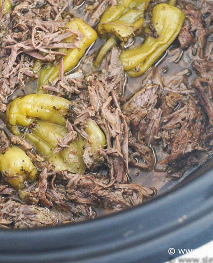 Slow Cooker Pepperoncini Beef aka Drip Beef