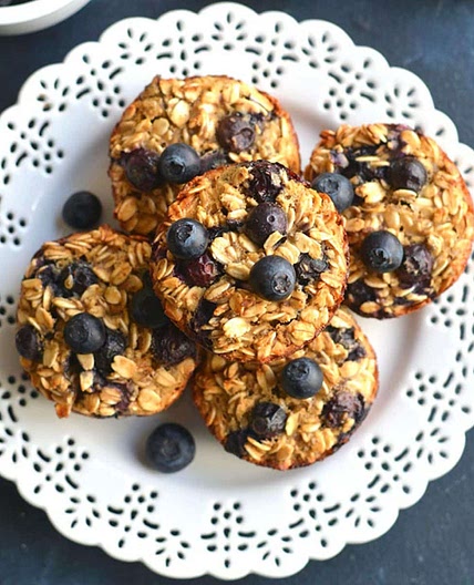 Blueberry Protein Oatmeal Muffins