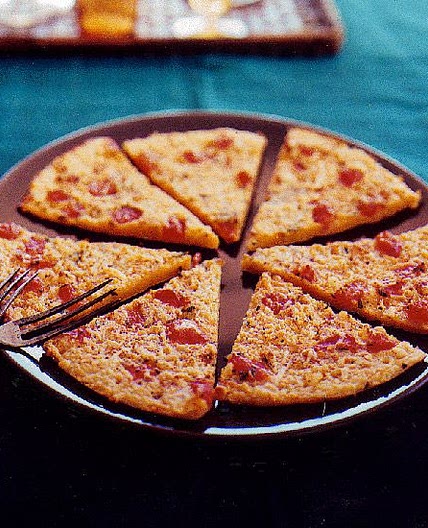 Chickpea Flour Pizza with Tomato and Parmesan