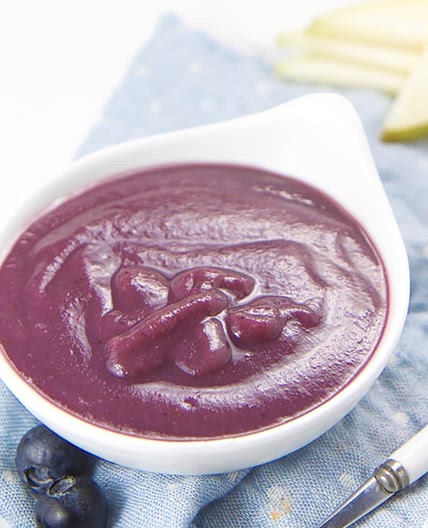 5-Minute Pear + Blueberry Baby Food Puree (stage 2) - Baby Foode
