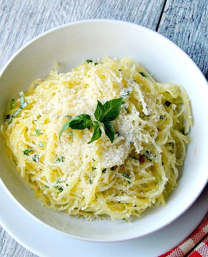 Roasted Spaghetti Squash With Garlic & Parmesan