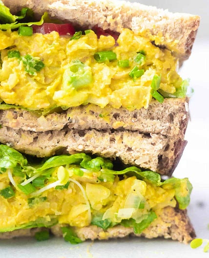 Vegan Chickpea Avocado "Egg" Salad Sandwich