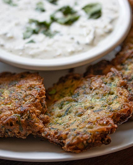 Zucchini Pancakes with Tzatziki Sauce
