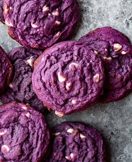 Brown Butter White Chocolate Ube Cookies