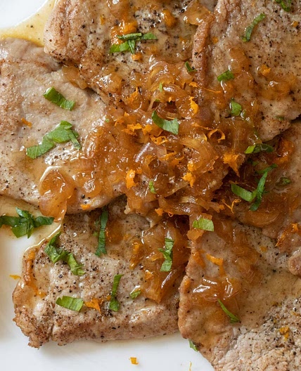 Pork Tenderloin Scaloppine with Balsamic Citrus Sauce