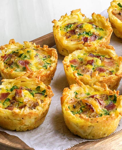 Hash Brown Quiche Cups