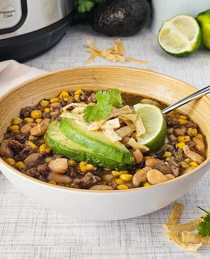 Instant Pot Ground Turkey White Bean Chili