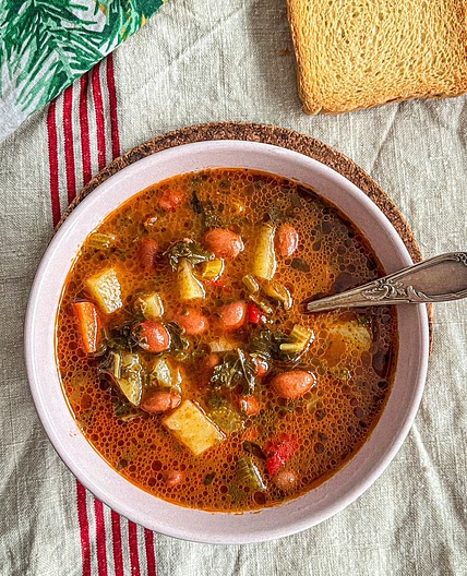 Italian Borlotti Beans Soup