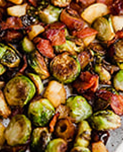 Bacon, Date & Apple Brussels Sprout Skillet