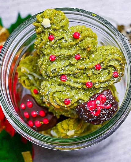Matcha Christmas Tree Cookies