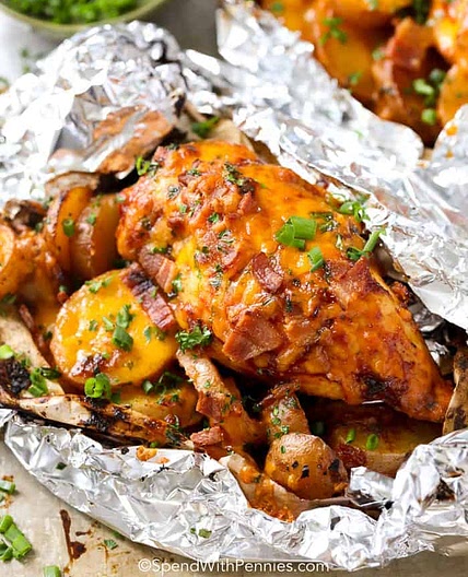 Chicken and Potato Foil Packets