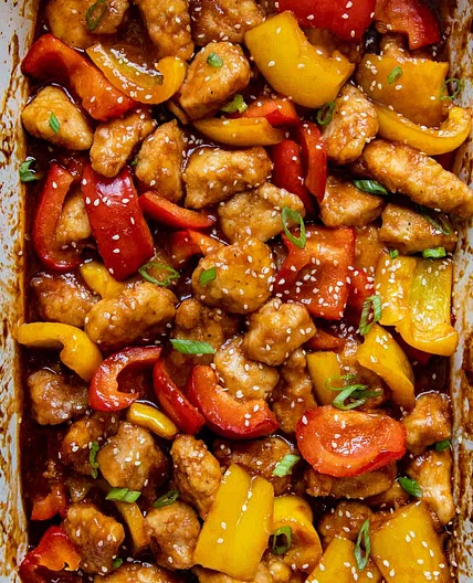 Crispy Gluten-Free Sweet and Sour Chicken (Baked)