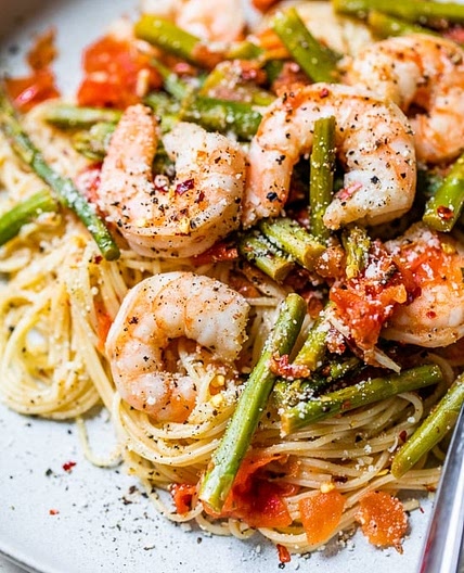 Angel Hair with Shrimp and Asparagus