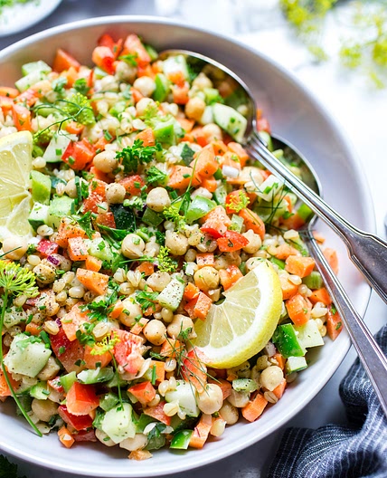 Crunchy Garbanzo Summer Salad with Creamy Dill Dressing Recipe