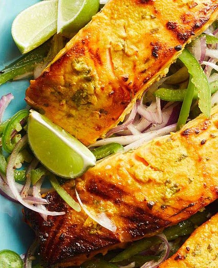 Yogurt-Marinated Salmon Fillets (Dahi Machhali Masaledar)