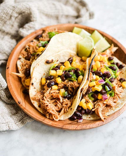 Easy BBQ Chicken Tacos with Black Bean and Corn Salsa