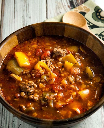 Slow Cooker Beef And Pepper Soup Recipe