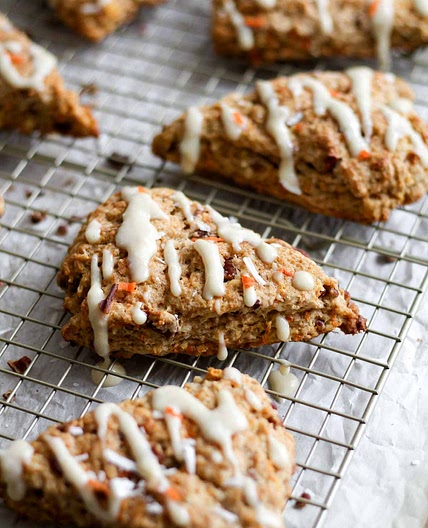 Carrot Cake Scones with Cream Cheese Glaze