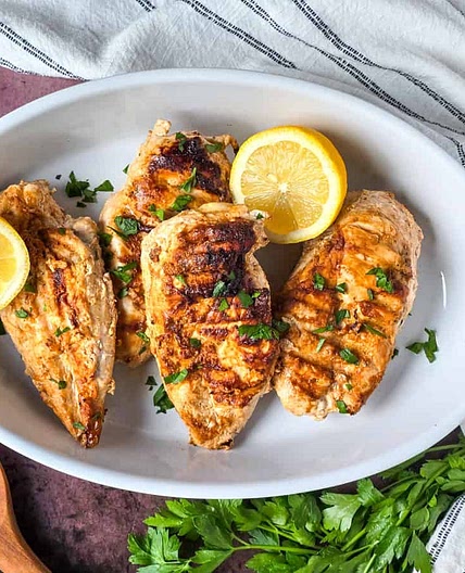 Lemon Garlic Greek Yogurt Marinated Chicken
