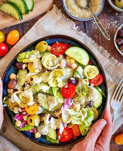 Vegan Italian Salad (Quick, Healthy, & Oil-Free)