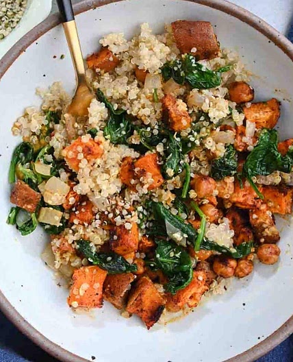 Sweet Potato Quinoa Bowls with Almond Sauce
