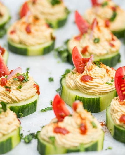 Falafel-Spiced Cucumber Bites