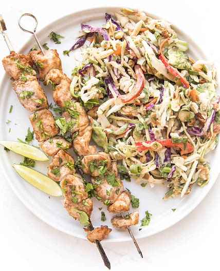 Whole30 + Keto Thai Chicken Satay Skewers