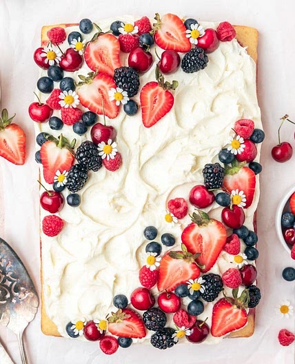 Roasted Berry Poke Cake