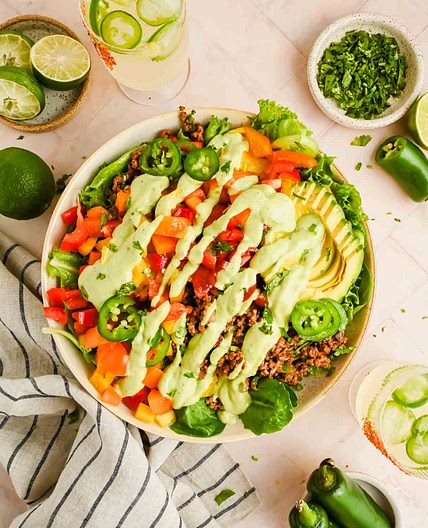 Ranch Taco Salad with Creamy Jalapeño Dressing